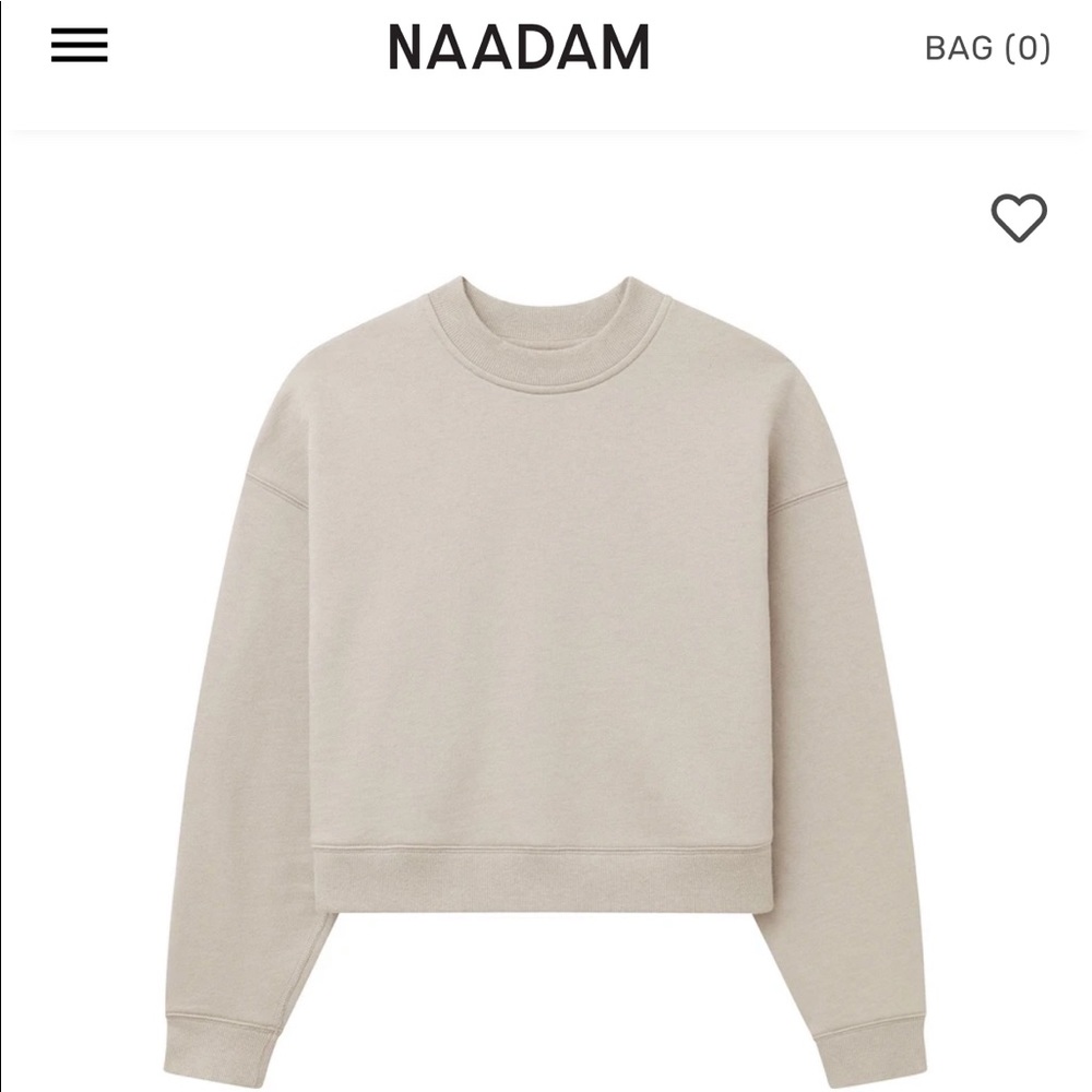 Naadam Cropped Fleece Sweatshirt Sage Green XS